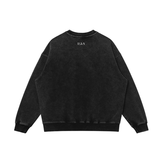 Faded Black Oversized Jumper